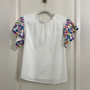 boutique bohemian embroidered shirt , by Verona NWT